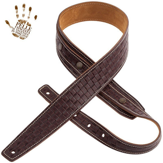 Magrabo Buttons BS Embossed Intreccio Dark Brown 5 cm