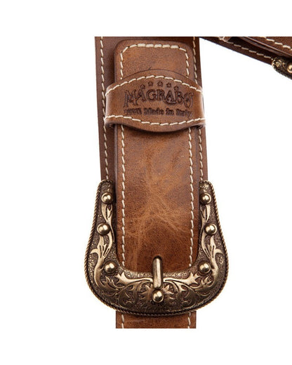 Magrabo Twin Buckle Ts Aged Greenhead 959 - 7cm Sun Brass Buckle