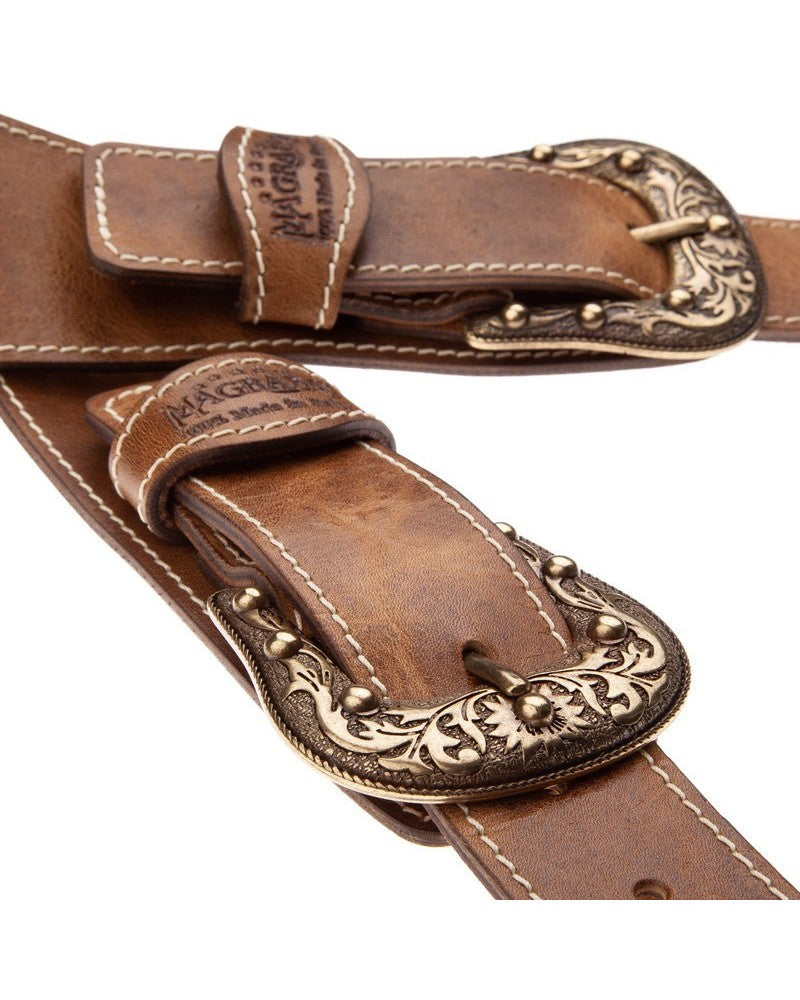 Magrabo Twin Buckle Ts Aged Greenhead 959 - 7cm Sun Brass Buckle