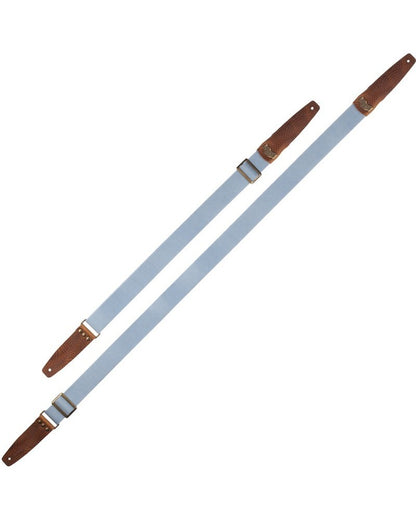 Magrabo Stripe Sc Cotton Washed Celeste 5cm Custom - Swivel Brown, Recta Brass Buckle