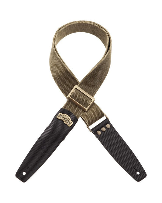 Magrabo Stripe Sc Cotton Washed Olive Green 5cm - Twinkle Black, Recta Brass Buckle