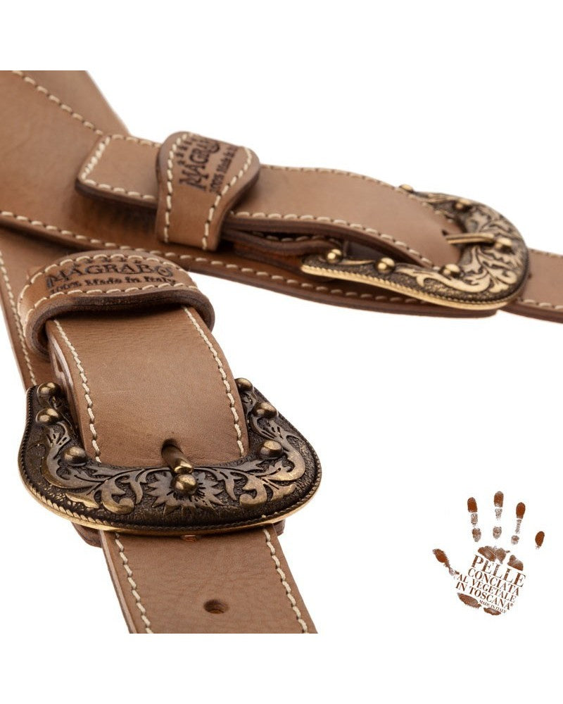 Magrabo Twin Buckle Ts Core Grey - 7cm Sun Brass Buckle