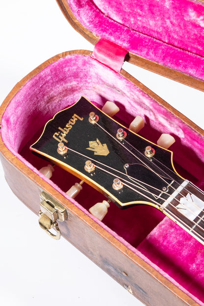 headstock from a vintage 1952 Gibson SJ-200 acoustic jumbo guitar