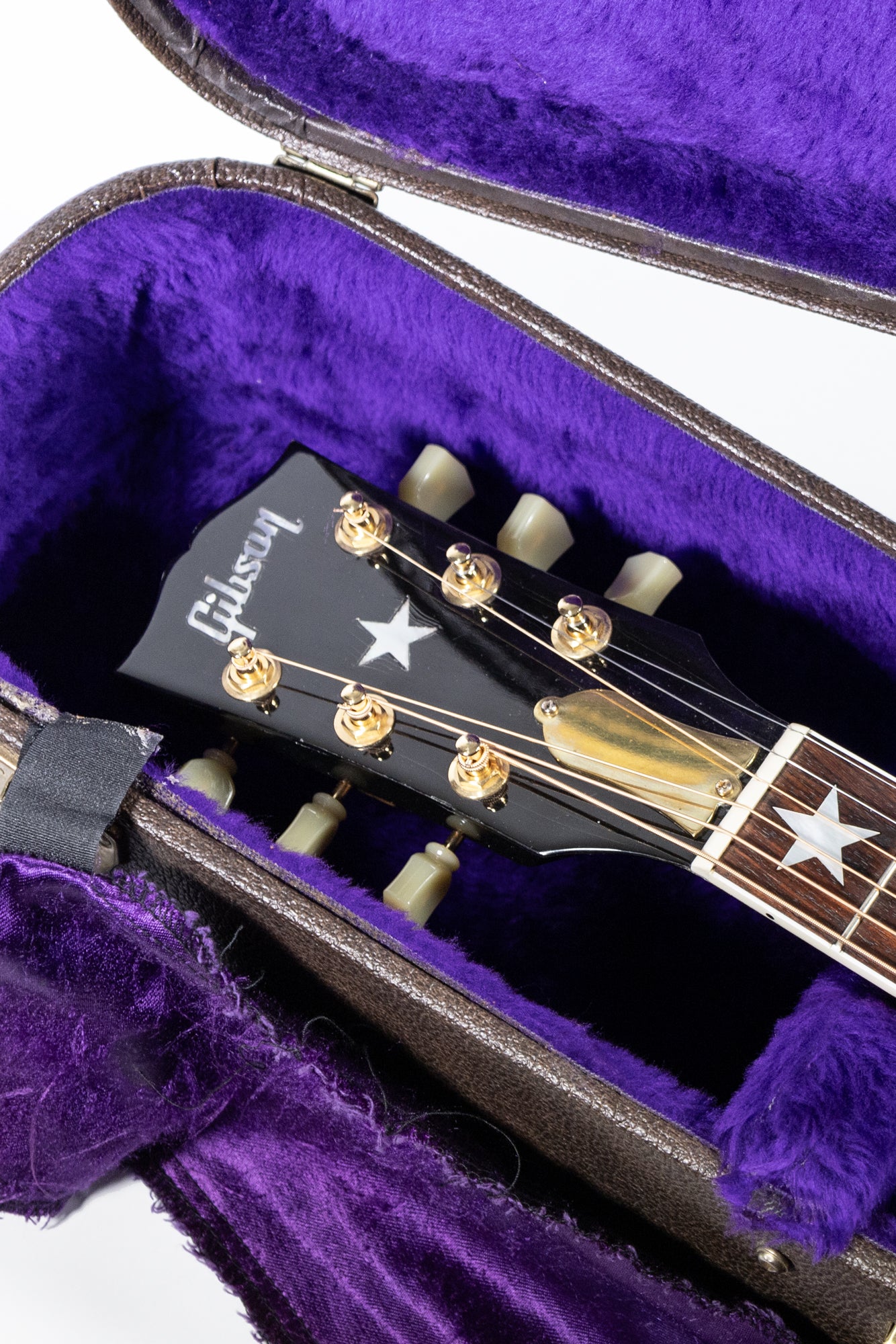 headstock from a Vintage 1993 Gibson Everly Brothers J-180 Limited Edition acoustic guitar