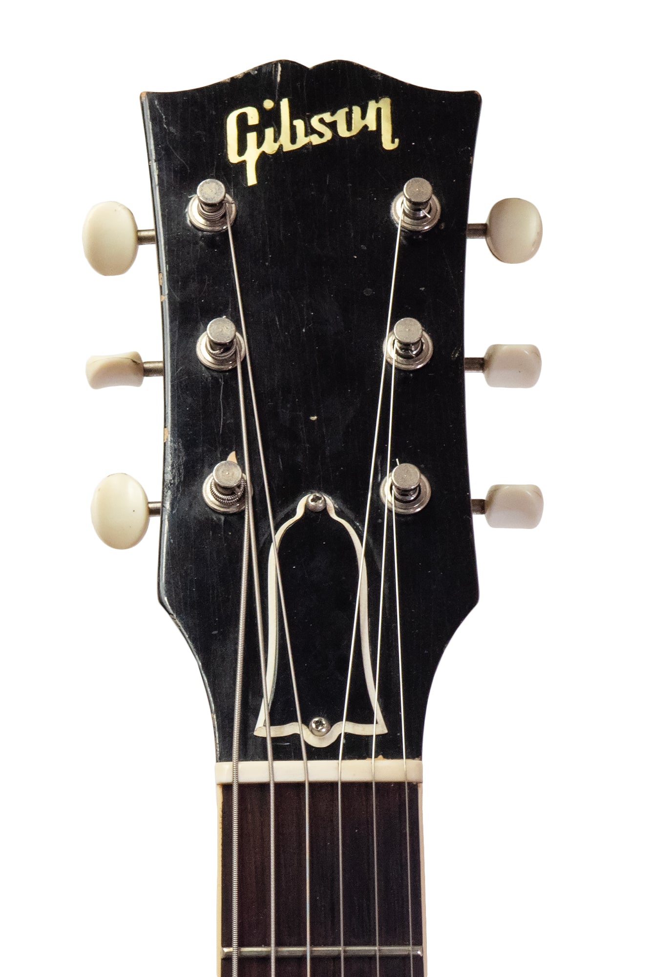 headstock from a vintage 1960 Gibson ES-330T electric guitar