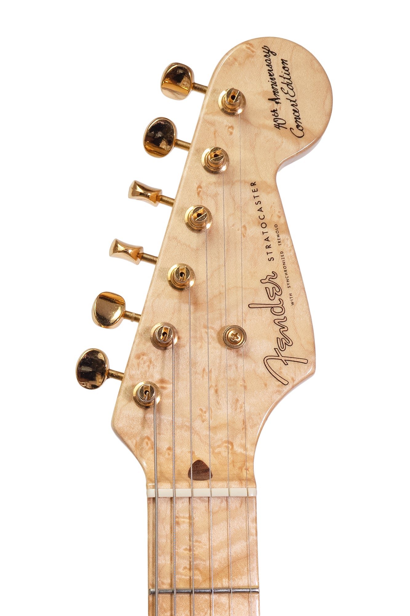 headstock from a rare 1994 Fender Custom Shop 40th Anniversary Stratocaster Limited Edition guitar