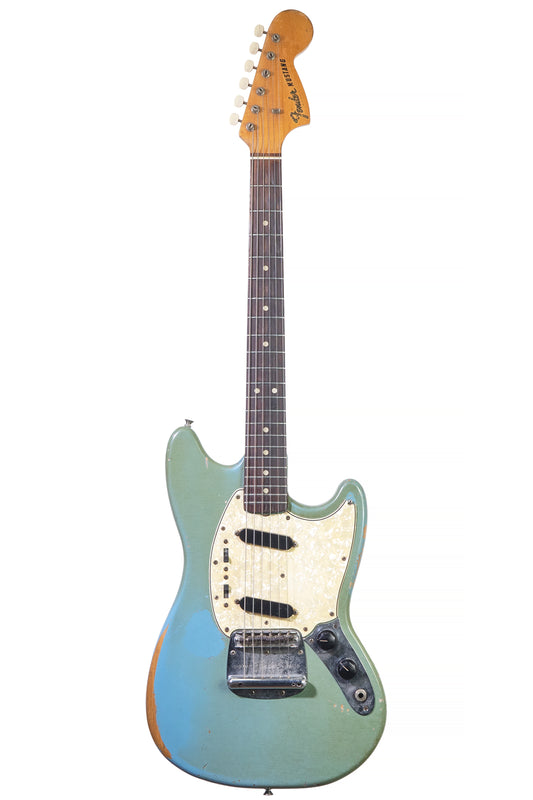 vintage 1966 Fender Mustang electric guitar in blue