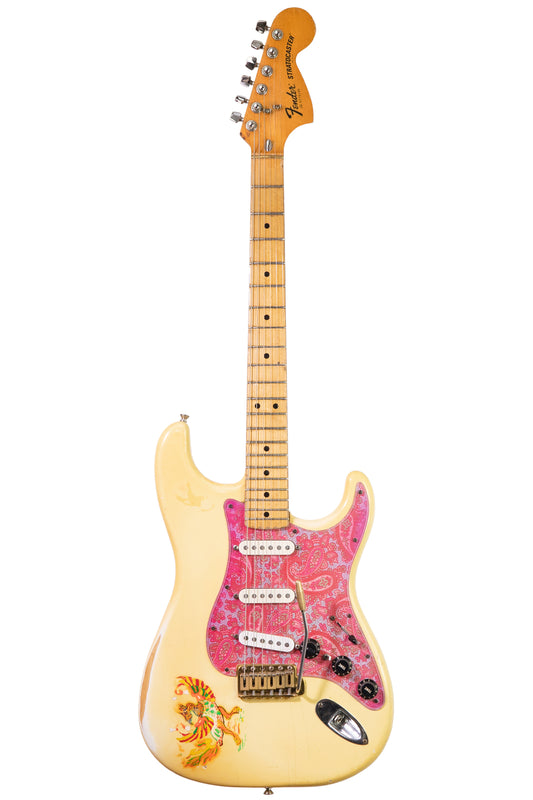 Vintage 1976 Fender Stratocaster electric guitar with pink paisley pick guard