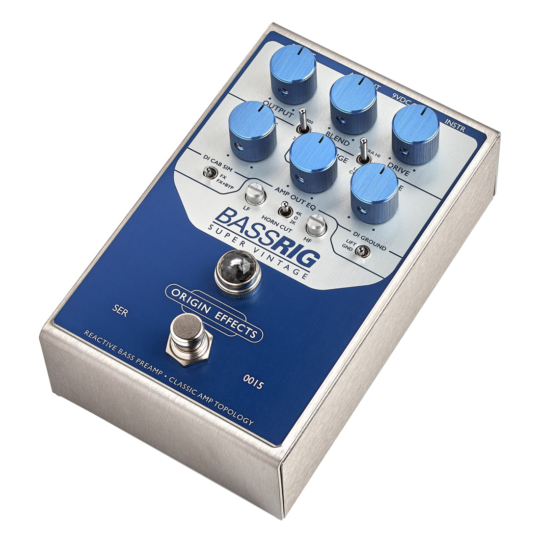 Origin Effects BassRIG Super Vintage blue effect pedal top view