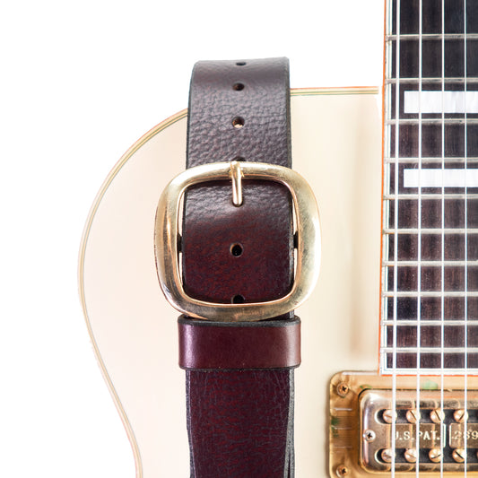 Bear Straps - Basic Electric leather strap brown and gold buckle