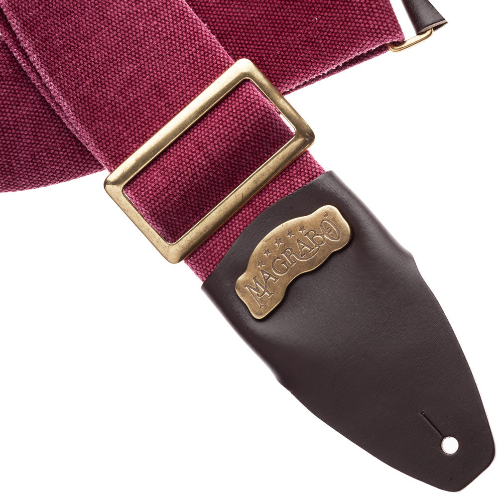 Magrabo Stripe SC Cotton Washed Bordeaux 8 cm terminals Core Dark Brown, Recta Brass Buckle