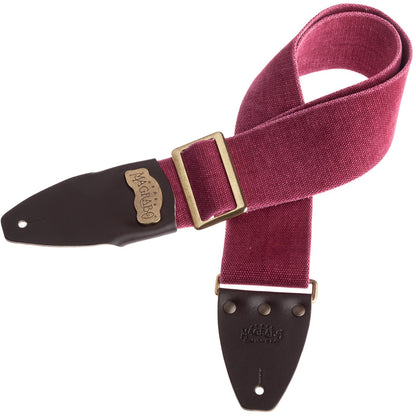 Magrabo Stripe SC Cotton Washed Bordeaux 8 cm terminals Core Dark Brown, Recta Brass Buckle