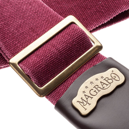 Magrabo Stripe SC Cotton Washed Bordeaux 8 cm terminals Core Dark Brown, Recta Brass Buckle