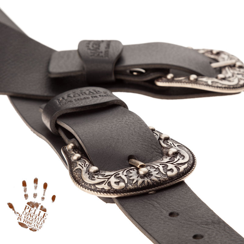 Magrabo Twin Buckle TC Core Black 7 cm Sun Silver buckle