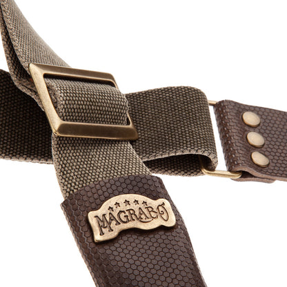 Magrabo Stripe SC Cotton Washed Olive Green 5 cm terminals Twinkle Grey, Recta Brass buckle