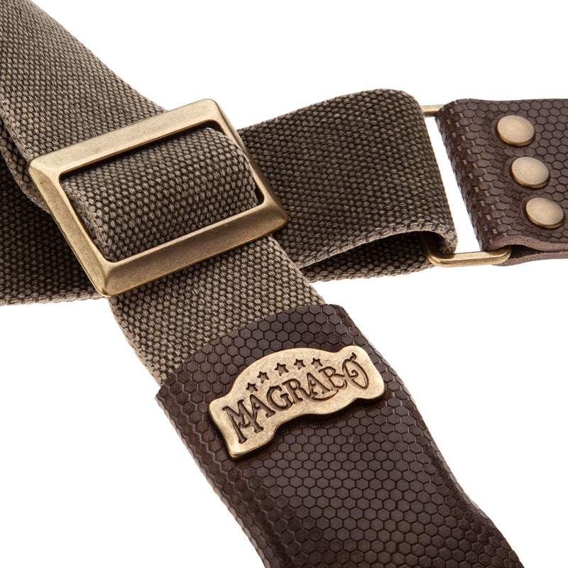 Magrabo Stripe SC Cotton Washed Olive Green 5 cm terminals Twinkle Grey, Recta Brass buckle