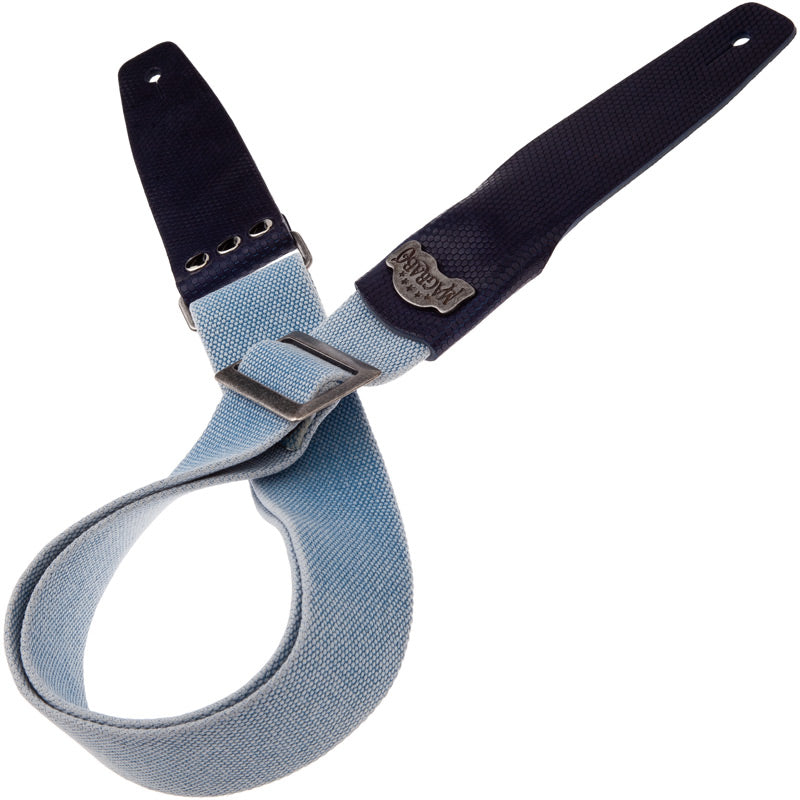 Magrabo Stripe SC Cotton Washed Celestial 5 cm terminals Twinkle Blue, Recta Silver Buckle