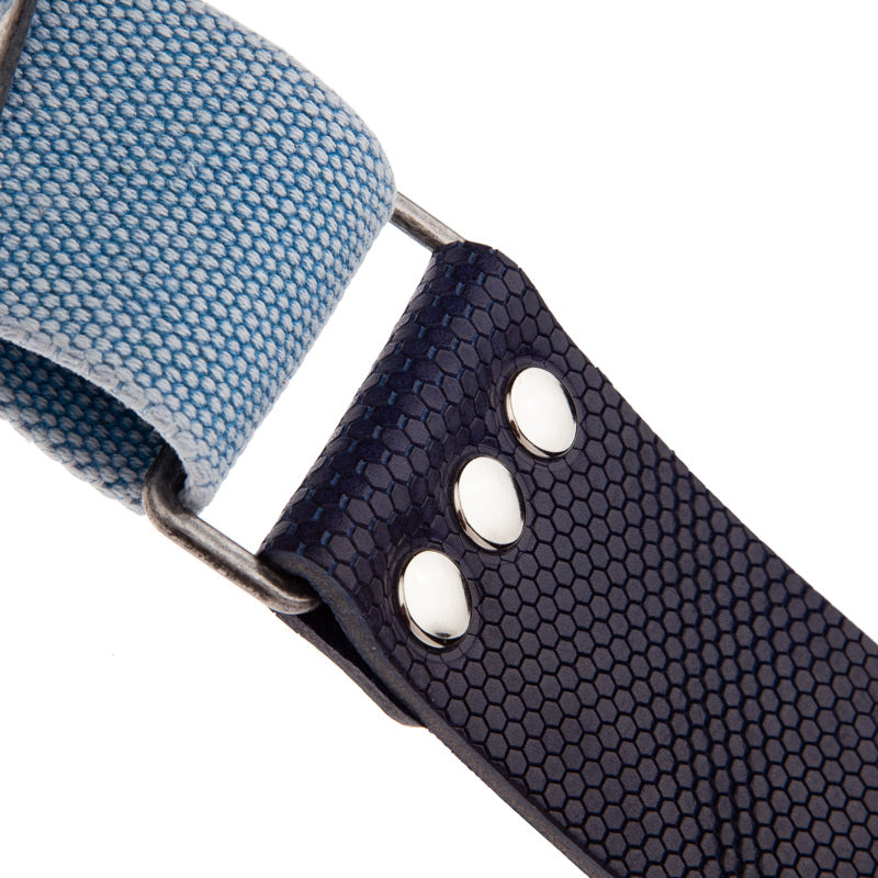 Magrabo Stripe SC Cotton Washed Celestial 5 cm terminals Twinkle Blue, Recta Silver Buckle