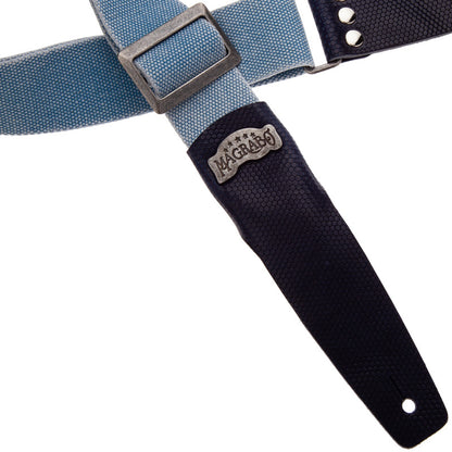 Magrabo Stripe SC Cotton Washed Celestial 5 cm terminals Twinkle Blue, Recta Silver Buckle