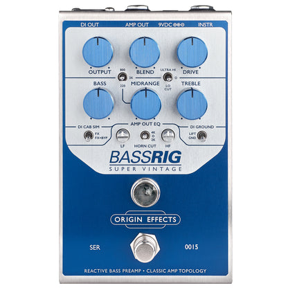 Origin Effects BassRIG Super Vintage blue effect pedal