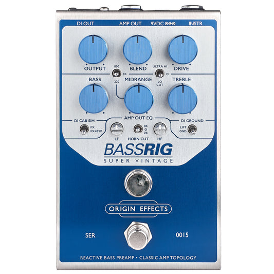 Origin Effects BassRIG Super Vintage blue effect pedal