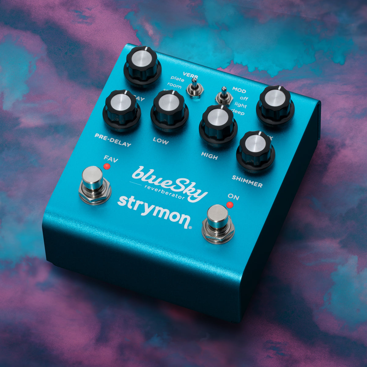 Strymon blueSky Reverb V2 effect pedal side