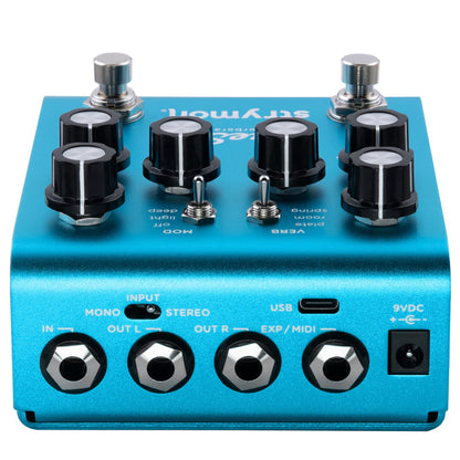 Strymon blueSky Reverb V2 effect pedal back inputs