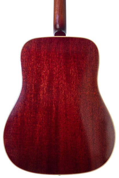 back of a Vintage 1962 Gibson Hummingbird acoustic guitar