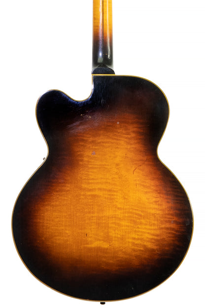 maple back from a vintage 1952 Gibson ES-5 electric archtop guitar