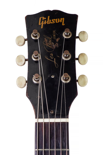 headstock from a vintage 1955 Gibson Les Paul Junior electric guitar