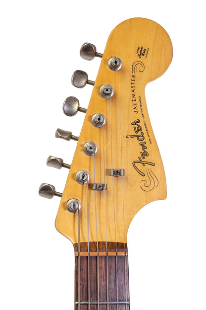 headstock from a vintage 1960 Fender Jazzmaster electric guitar