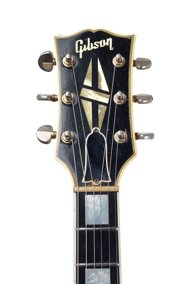 headstock of a Vintage 1961 Gibson Les Paul Custom electric guitar