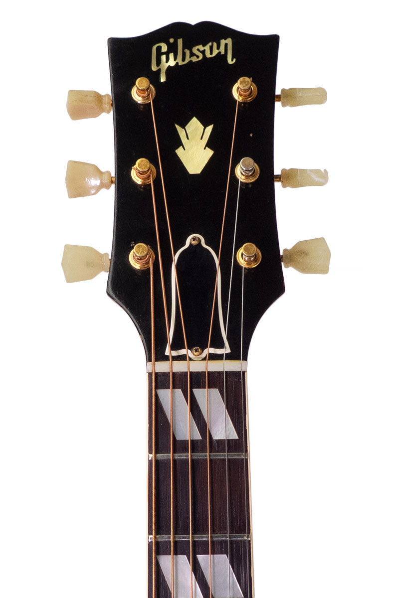 headstock from a Vintage 1962 Gibson Hummingbird acoustic guitar