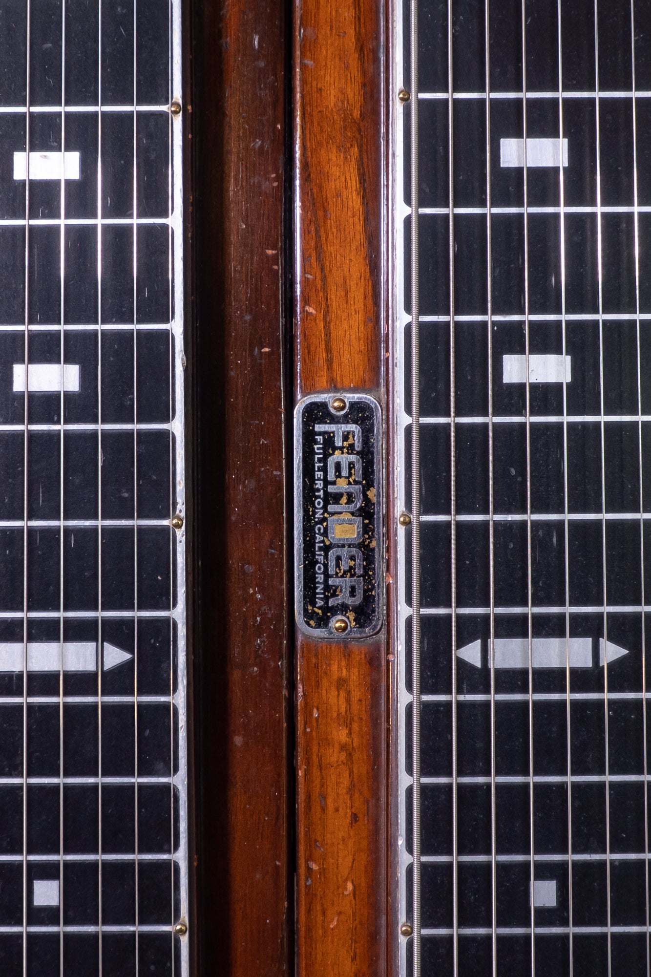 closeup of fender badge